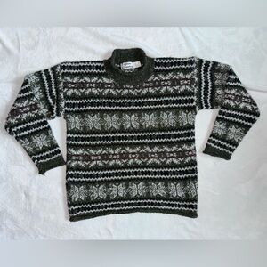 Vintage Open Country Green Fair Isle Sweater